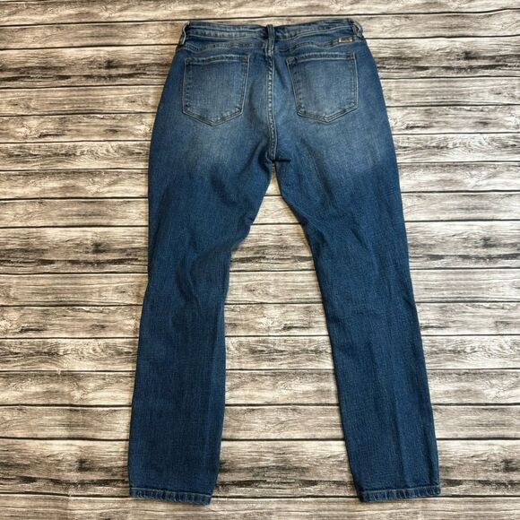 KanCan Women's Straight Leg Ripped Jeans 29 Medium Blue Distressed Ripped Trendy - Picture 3 of 12